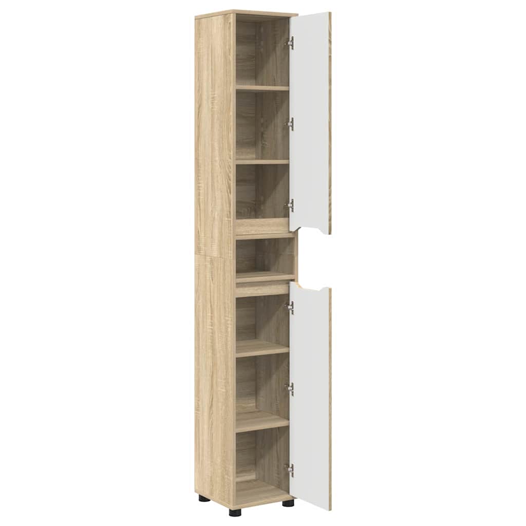 Mobile da Bagno con porta Rovere Sonoma 30,5 x 30 x 195 cm