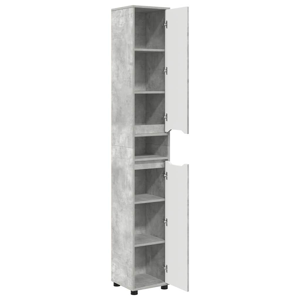Mobile da Bagno con porta Grigio cemento 30,5 x 30 x 195 cm
