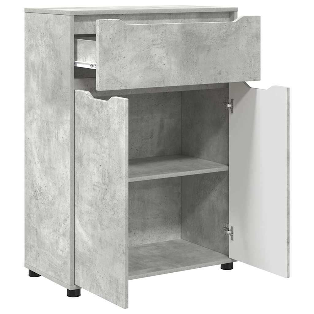 Mobile da Bagno con porta Grigio cemento 72,5 x 36,5 x 100 cm