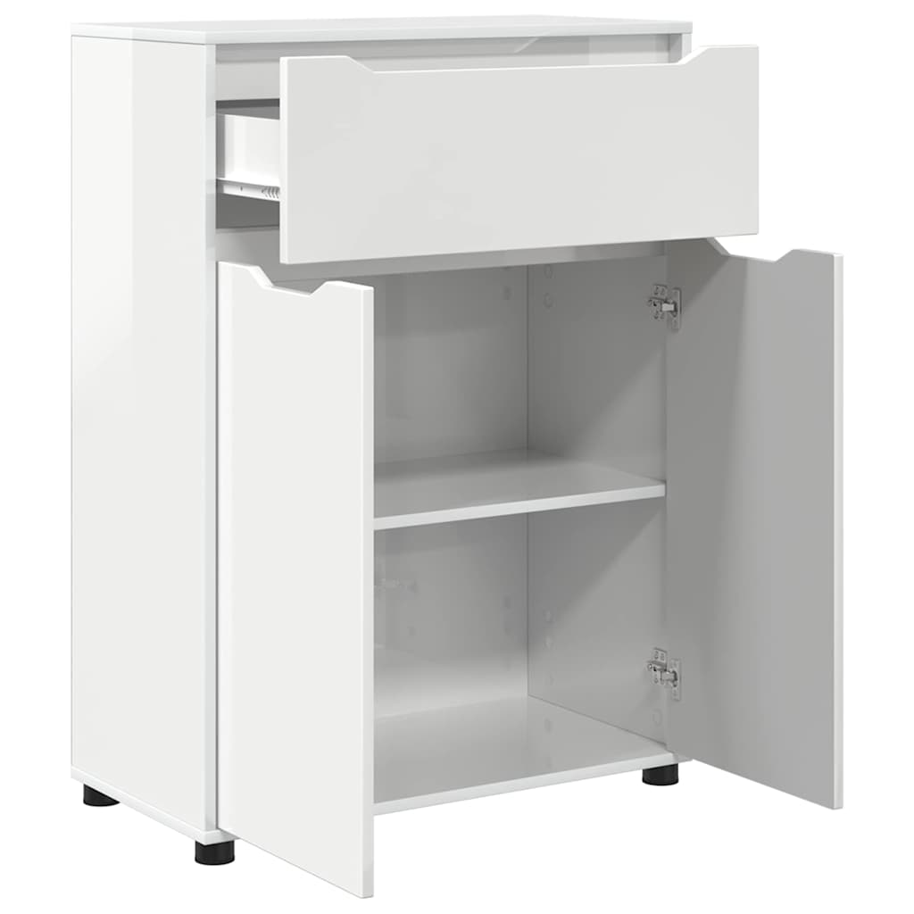 Mobile da Bagno con cassetto Bianco Lucido 72,5 x 36,5 x 100 cm