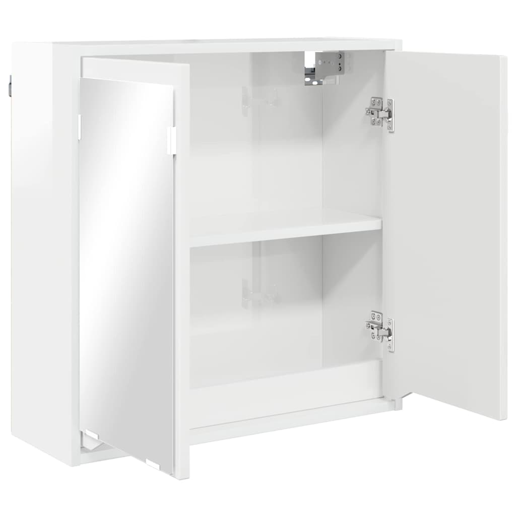 Mobiletto per specchio da bagno Bianco Lucido 60 x 20 x 60 cm
