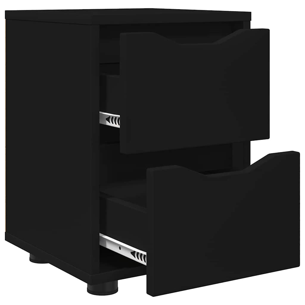 Comodino con cassetto Nero 30,5 x 30 x 43 cm Legno multistrato