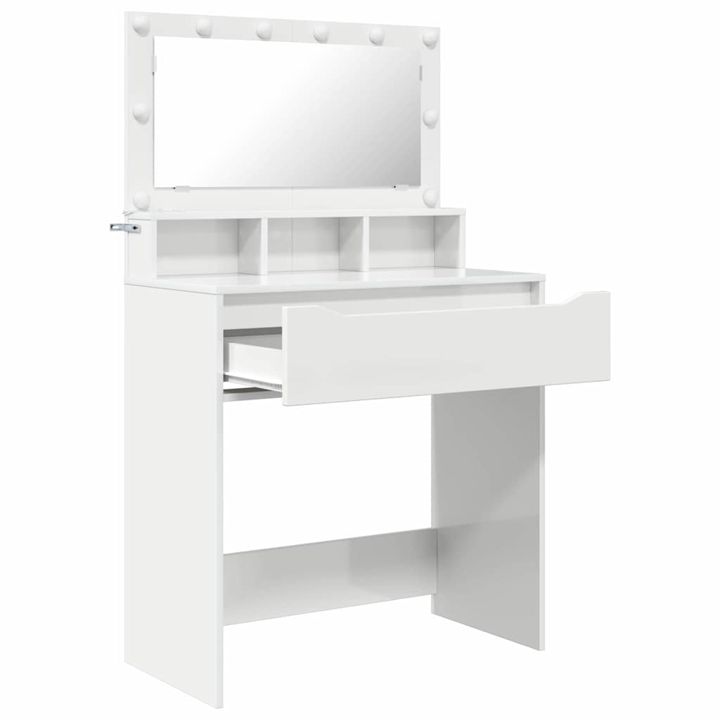 Tavoli da Trucco per Camera da Letto con cassetto Bianco Lucido