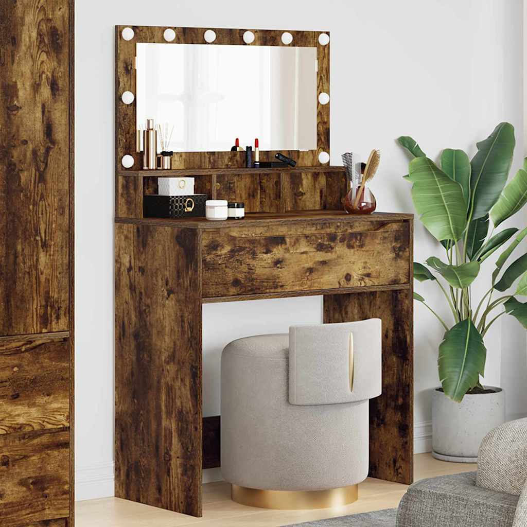 Tavoli da Trucco per Camera da Letto con cassetto Rovere fumé