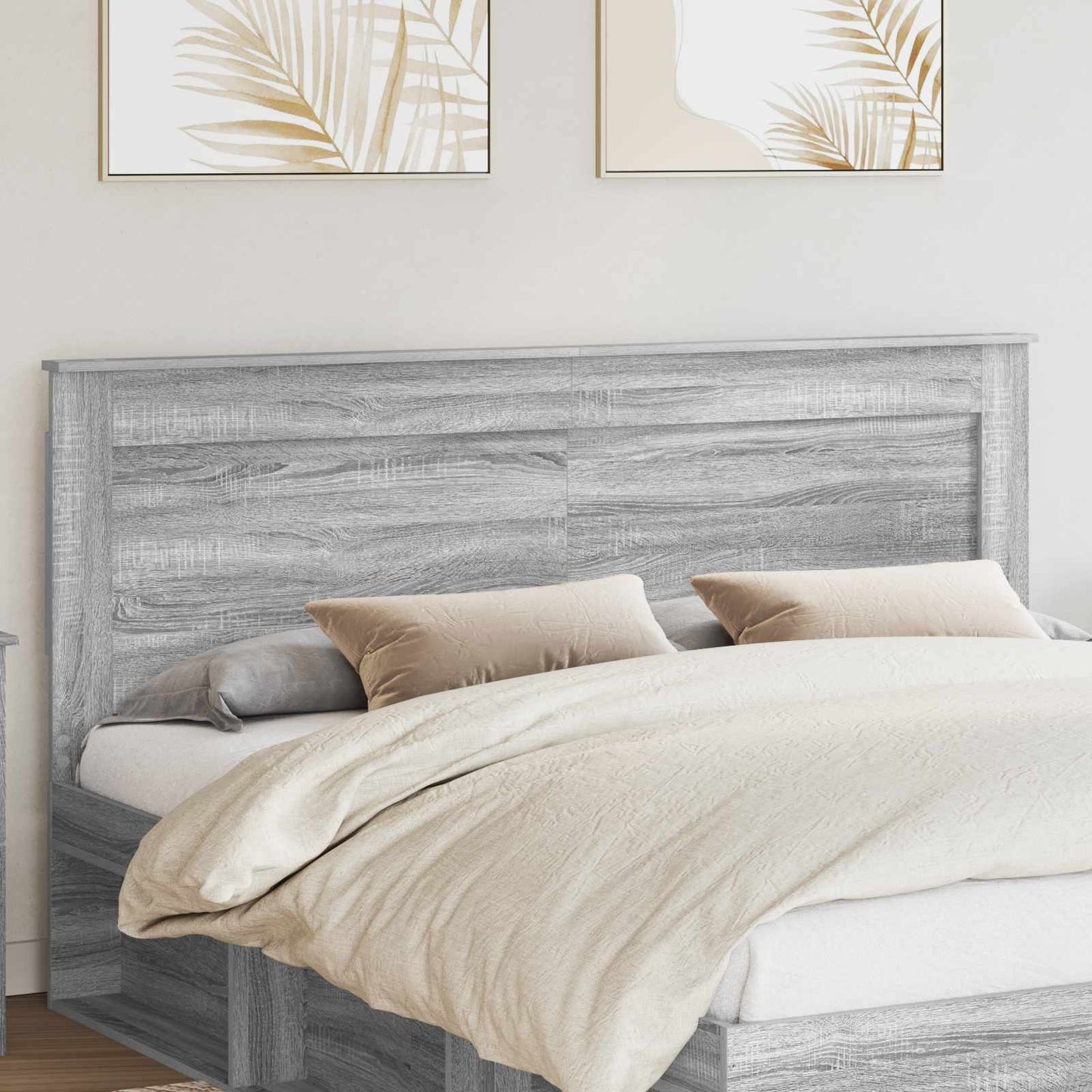 Testiera con testiera Grigio Sonoma 200 cm Legno multistrato