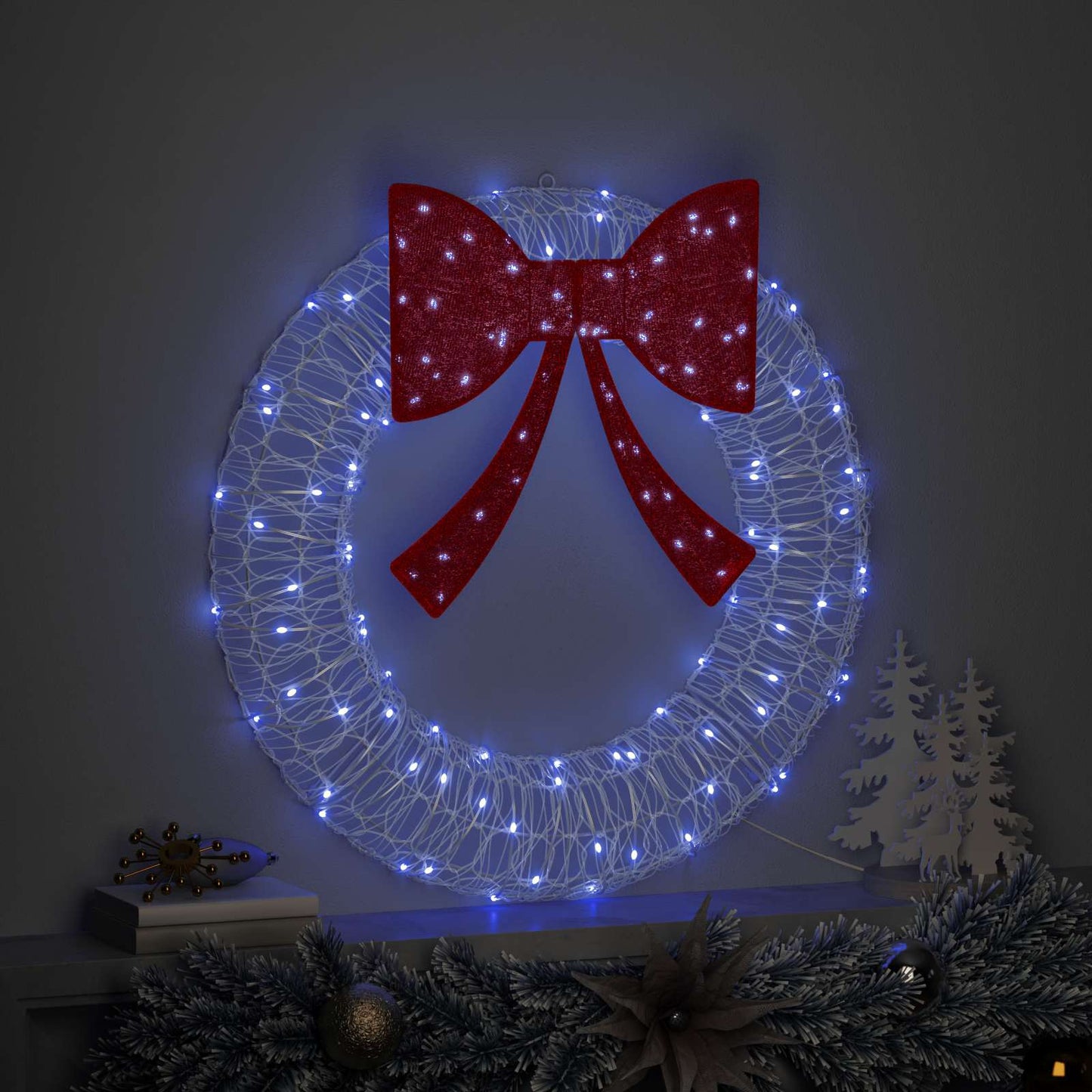 Corona con 60 LED Blu 76 x 76 x 8,5 cm Acrilico