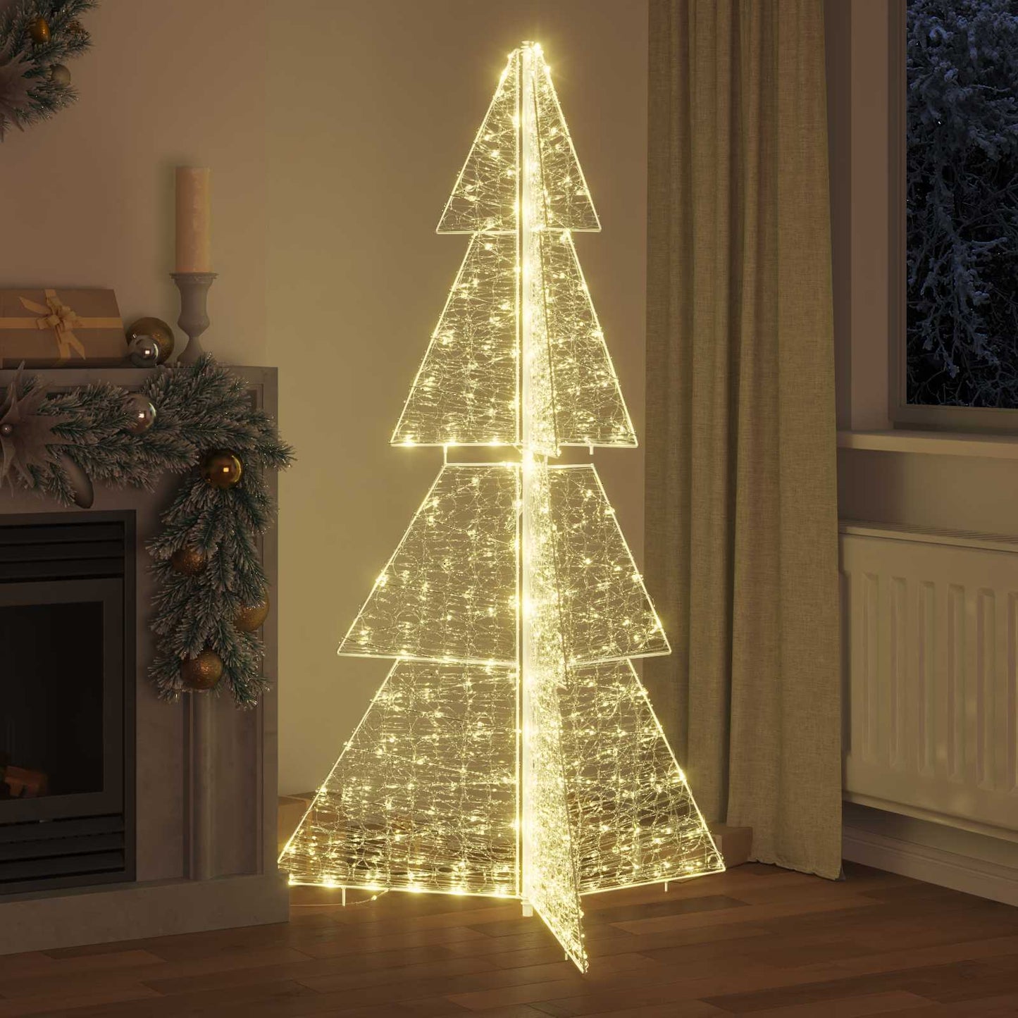 Albero di Natale con 240 LED Bianco caldo 180 cm Acrilico