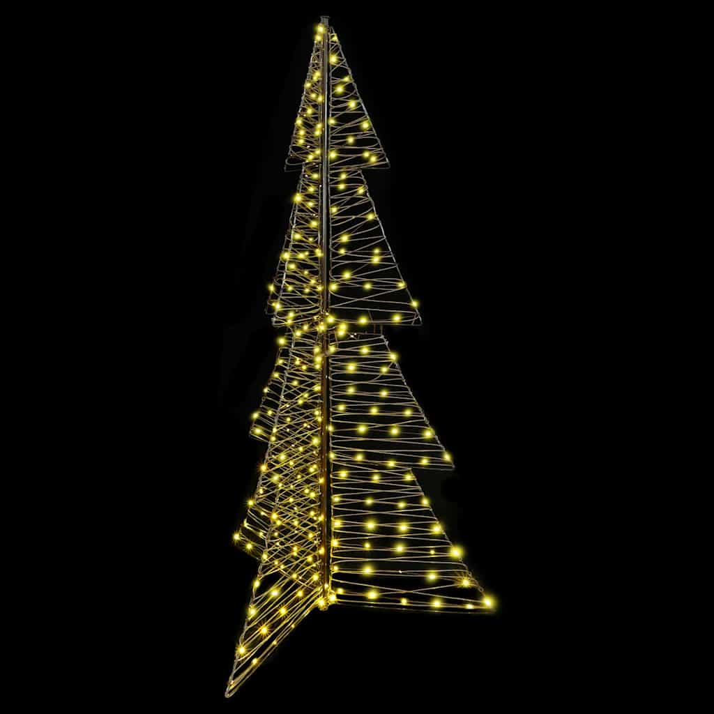 Albero di Natale con 240 LED Bianco caldo 180 cm Rattan