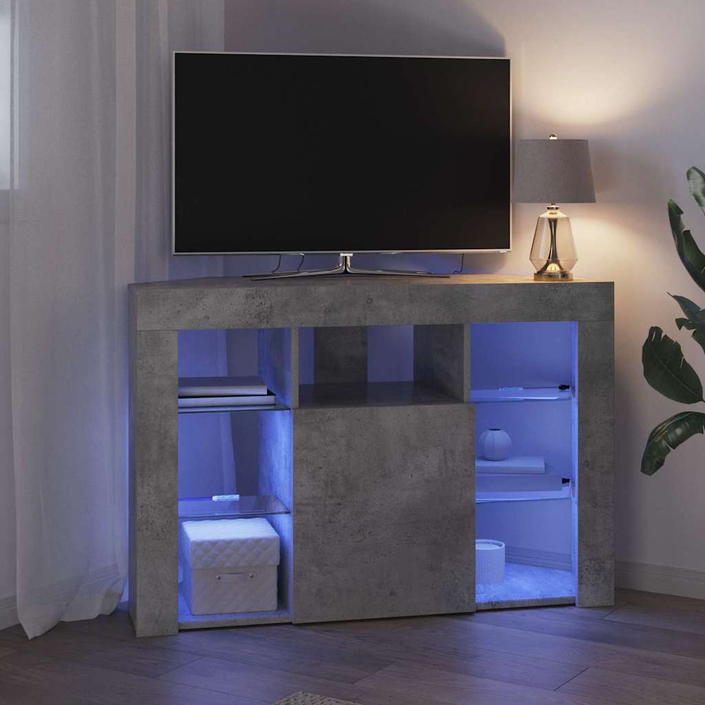 Mobile TV LED Angolare Grigio cemento 100x40x68cm