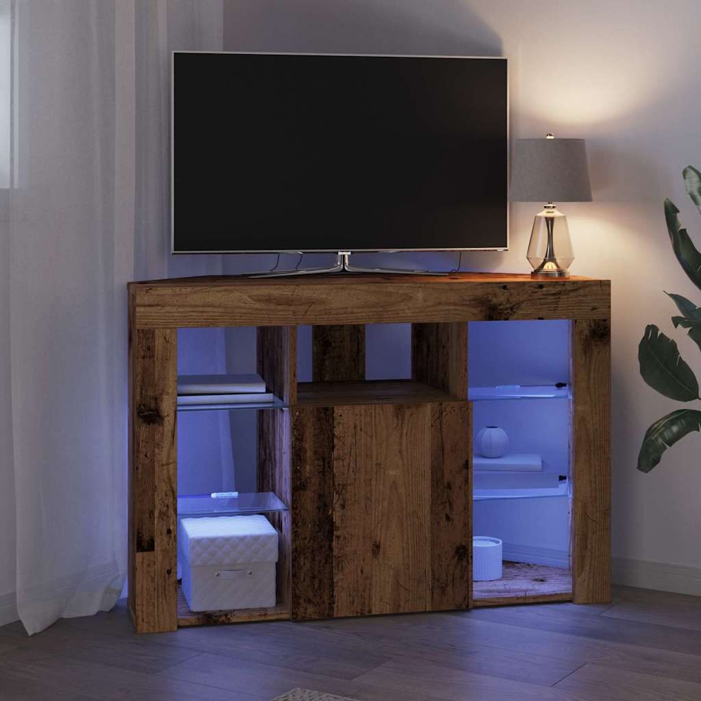 Mobile TV LED Angolare Legno vecchio 100x40x68cm