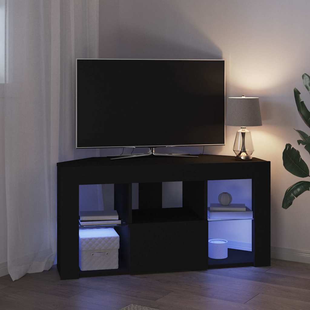 Mobile TV LED Angolare Nero 100 x 40 x 50 cm Legno multistrato
