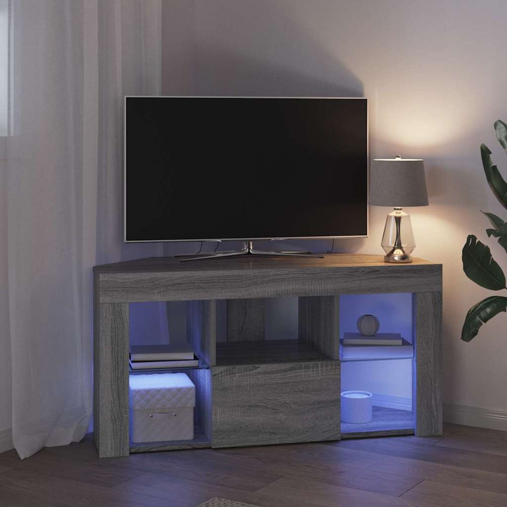 Mobile TV LED Angolare Grigio Sonoma 100 x 40 x 50 cm