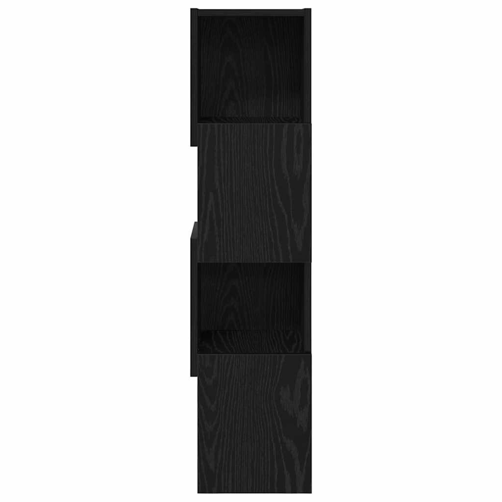 Mobile angolare Rovere Nero 25,5x25x102cm Legno multistrato
