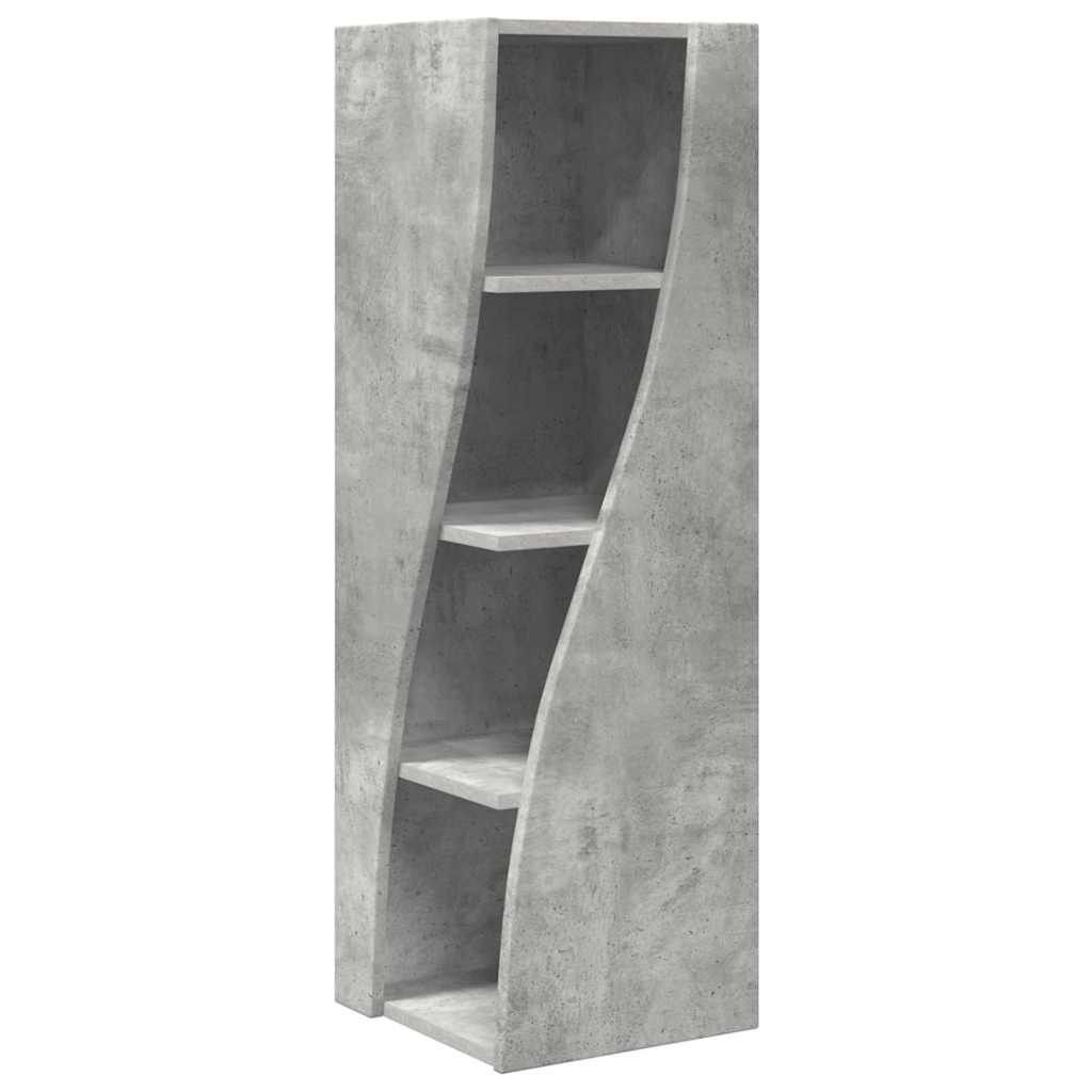 Mobile angolare Grigio cemento 32x32x102cm Legno multistrato