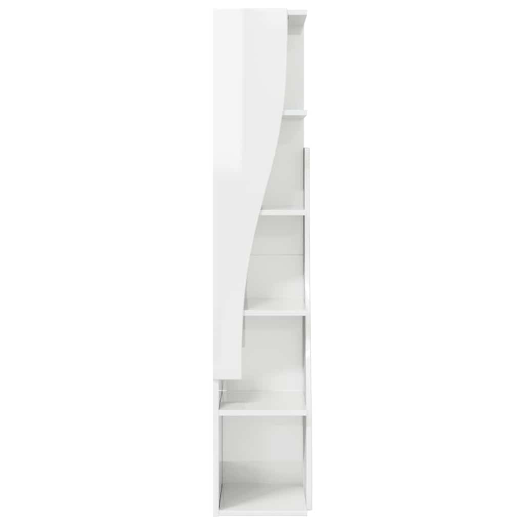 Mobile angolare Bianco Lucido 27,5x27x140cm Legno multistrato