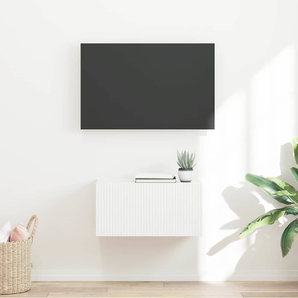 Mobile TV da parete Bianco 60 x 31 x 29,5 cm Legno multistrato