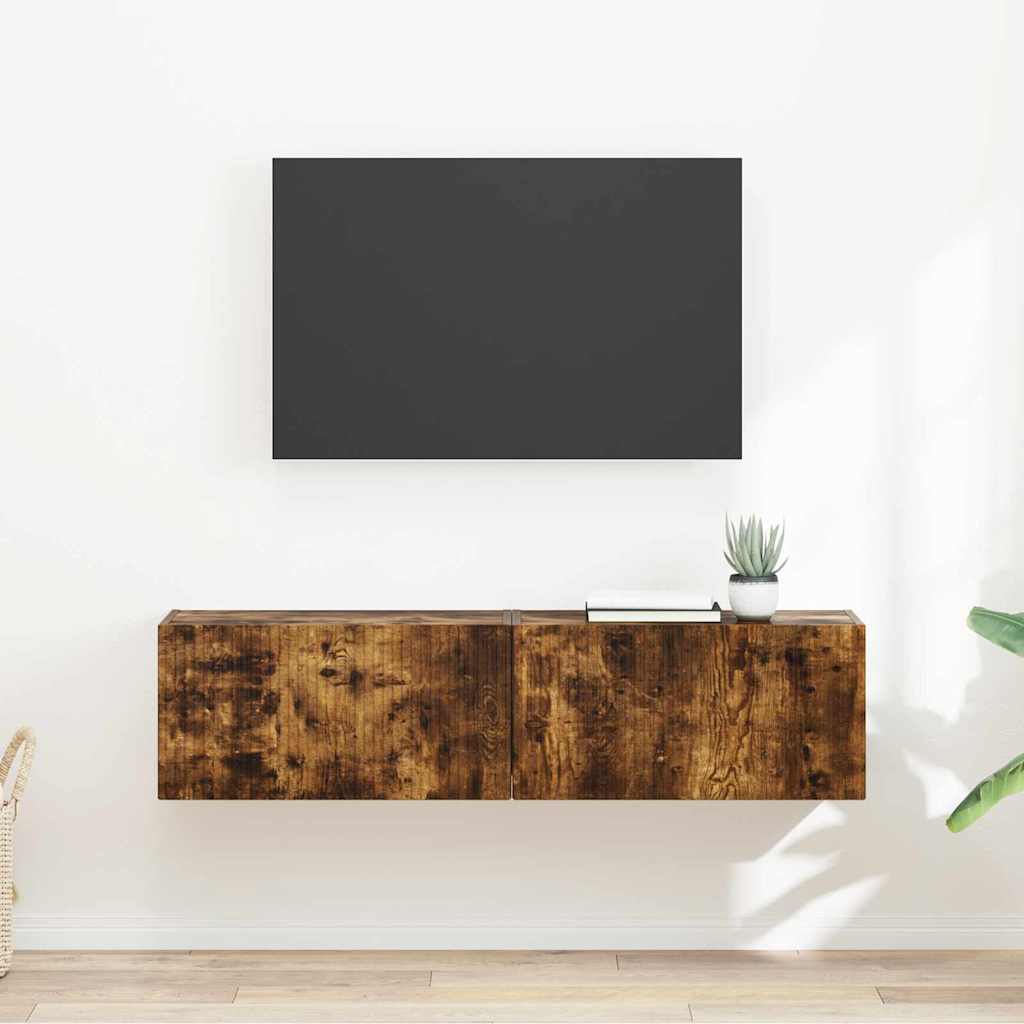 Mobile TV da parete 2 pcs Rovere fumé 60 x 31 x 29,5 cm