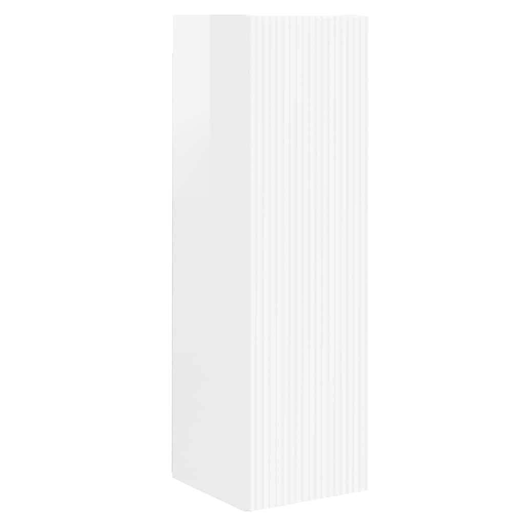 Mobile TV da parete 2 pcs Bianco Lucido 30 x 31 x 100 cm