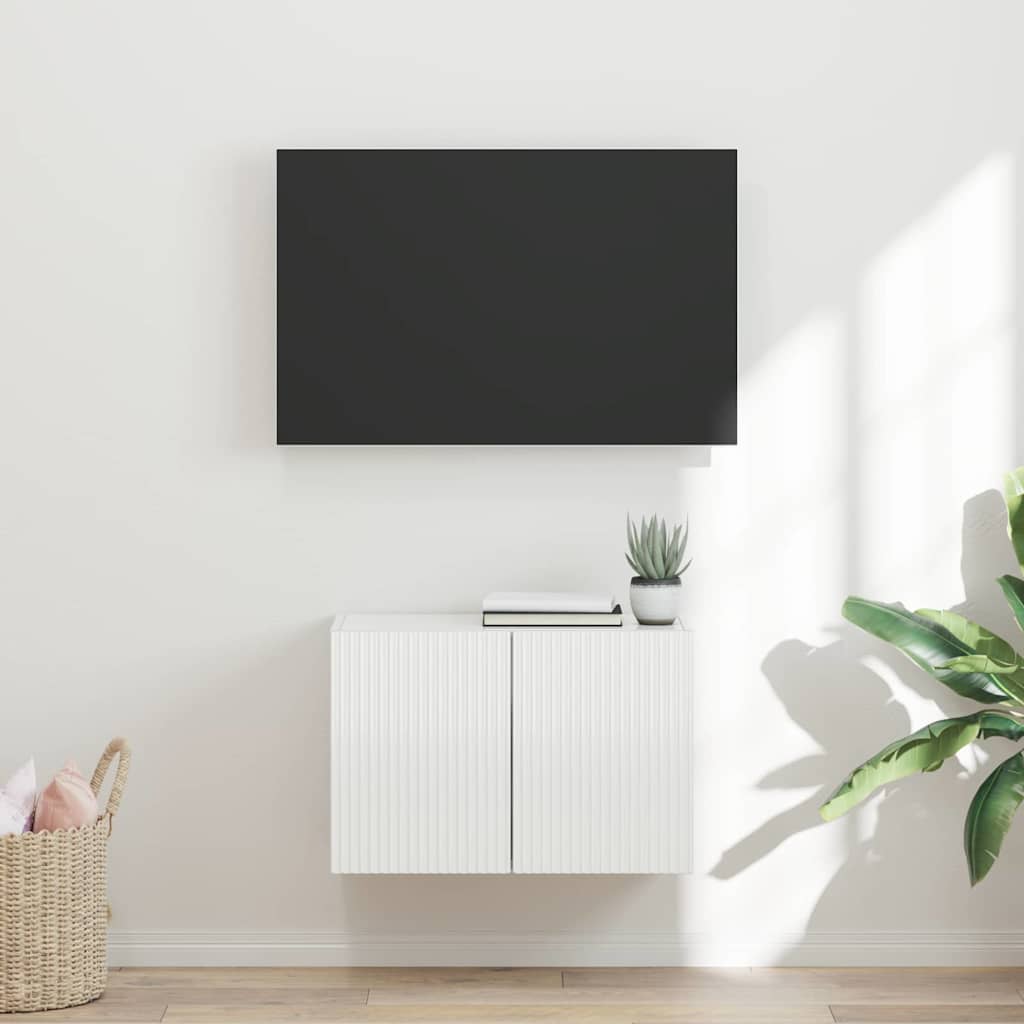 Mobile TV da parete Bianco Lucido 59,5 x 31 x 40 cm
