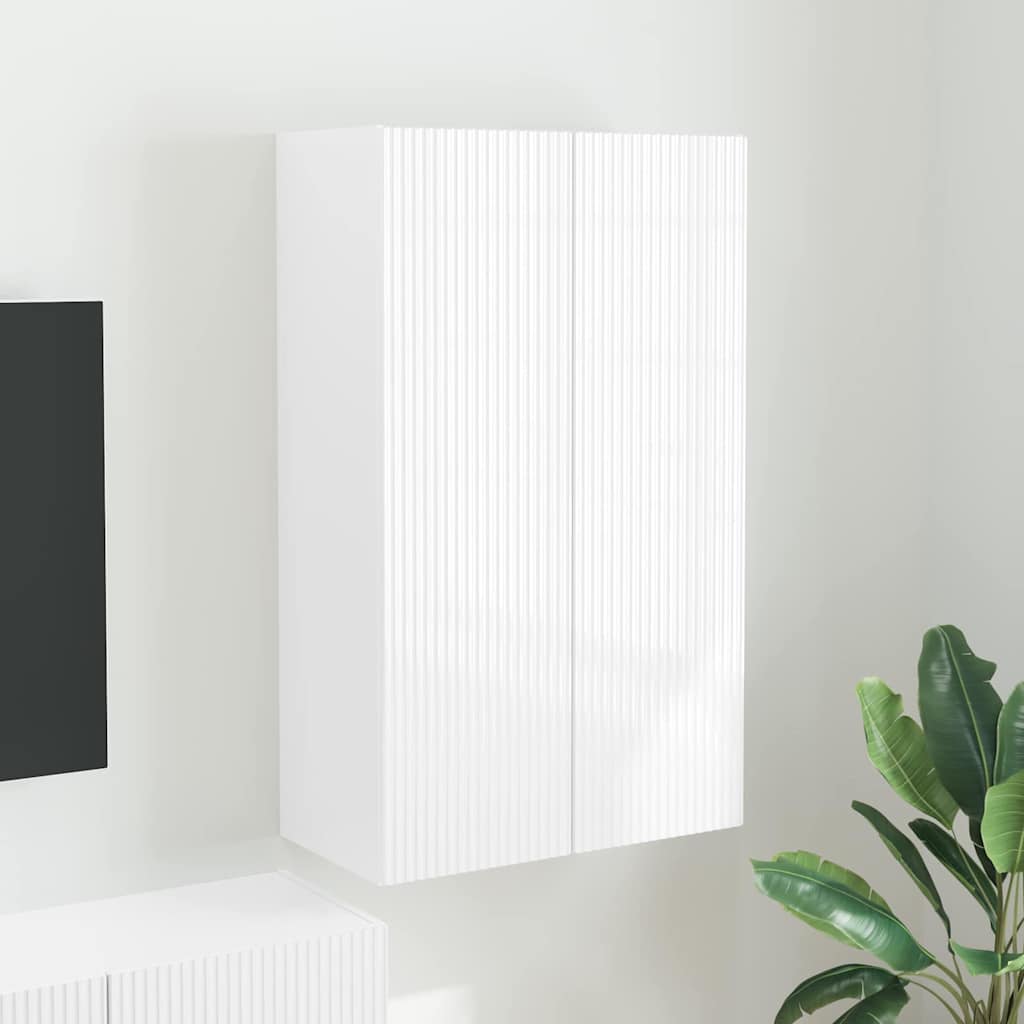 Mobile TV da parete Bianco Lucido 59,5 x 31 x 100 cm