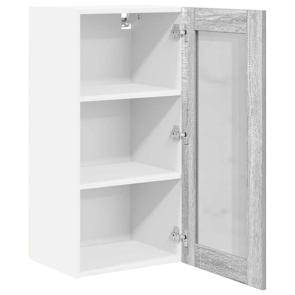 Armadio pensile con porta 2 pcs Grigio Sonoma 40 x 31 x 80 cm