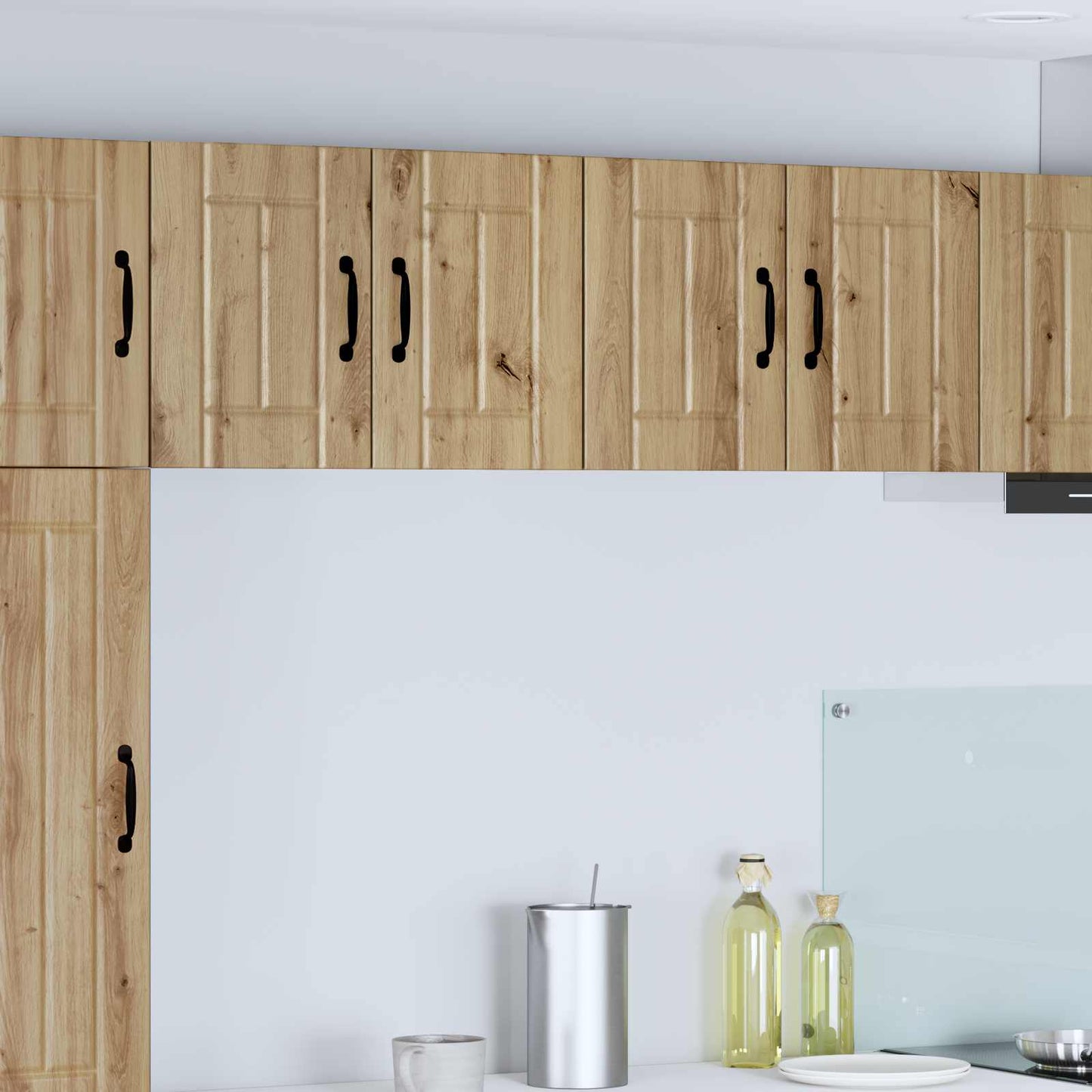 Armadi a pareti per cucina con porta 2 pcs Rovere artigianale