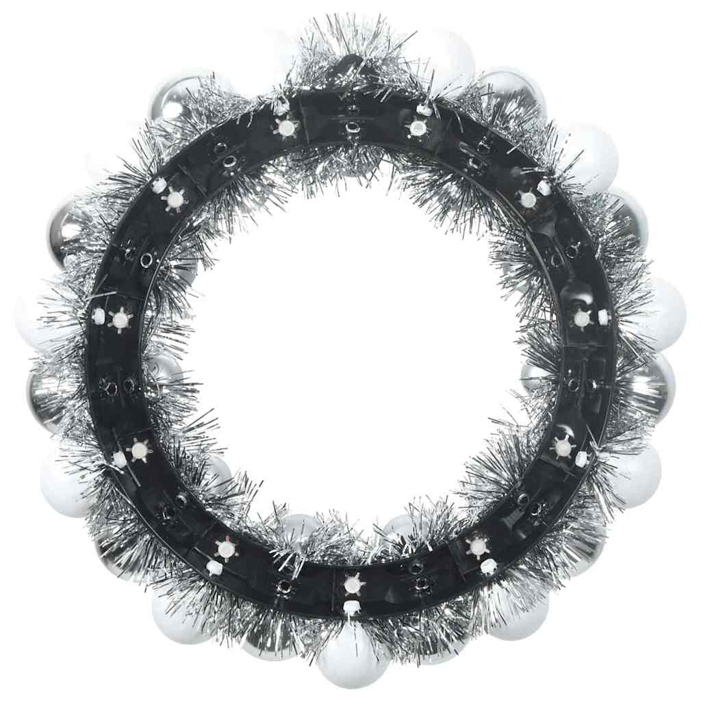 Corone di Palline di Natale 2 pcs Bianco e Argento