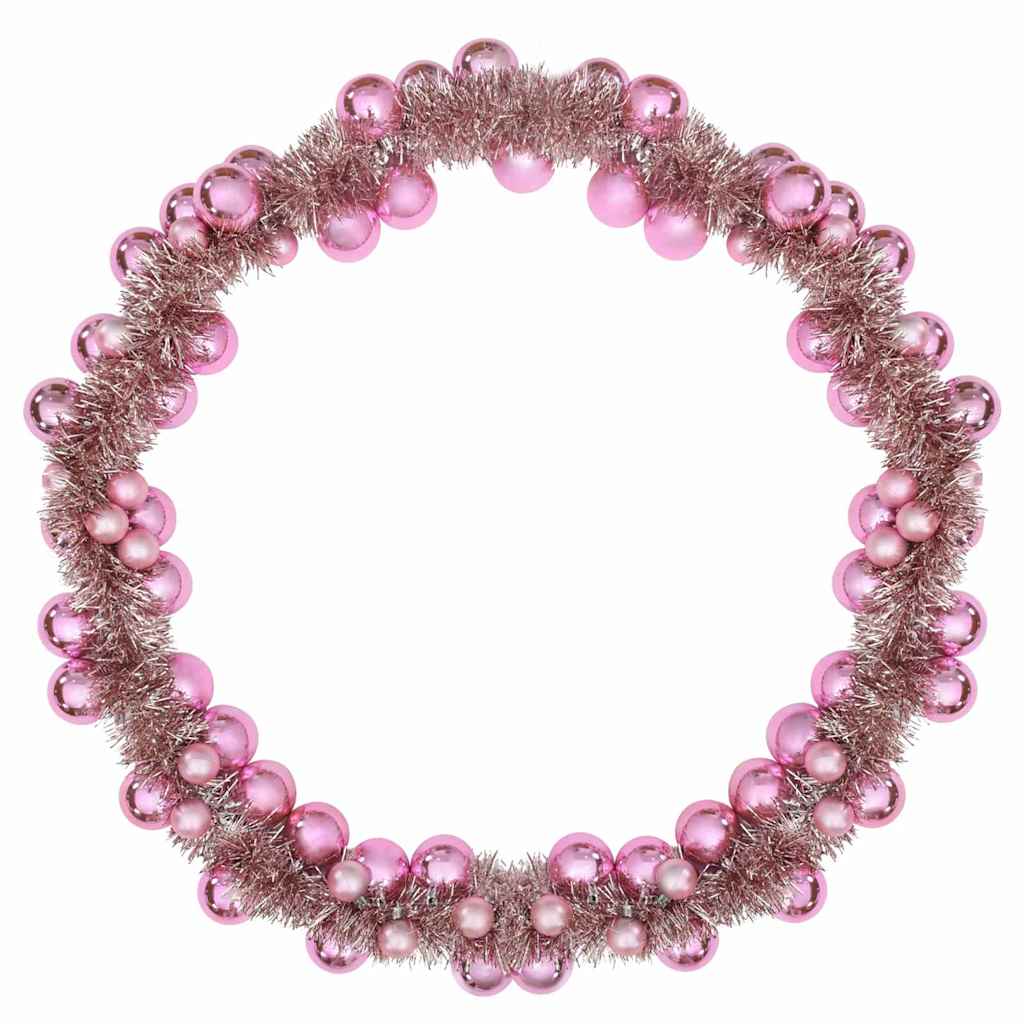 Ghirlanda di Palline di Natale Rosa 186 cm Polistirolo