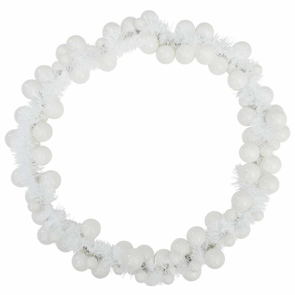 Ghirlanda di Palline di Natale Bianco 186 cm Polistirolo