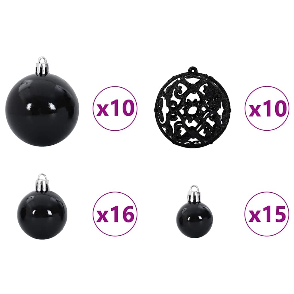 Set di Palle di Natale con 300 LED 120 pcs Nero Plastica