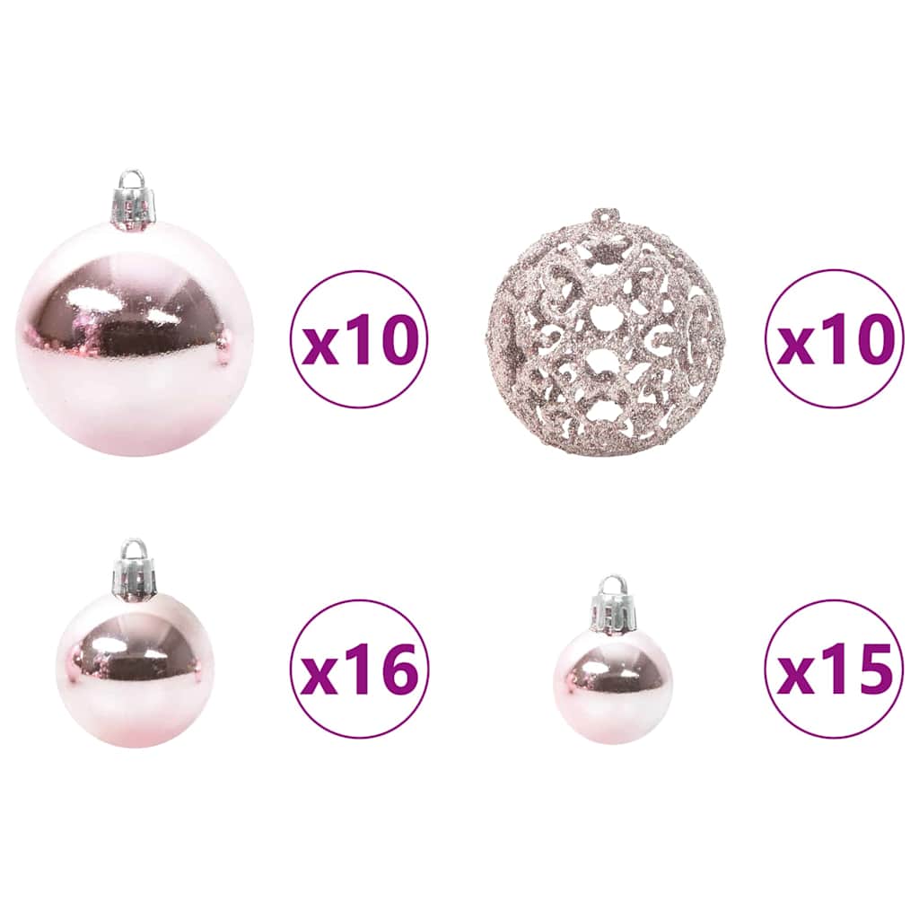 Set di Palle di Natale con 300 LED 120 pcs Rosa Plastica