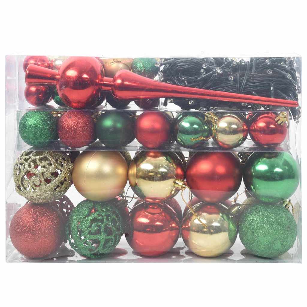 Set di Palle di Natale con 150 LED 61 pcs Multicolore Plastica