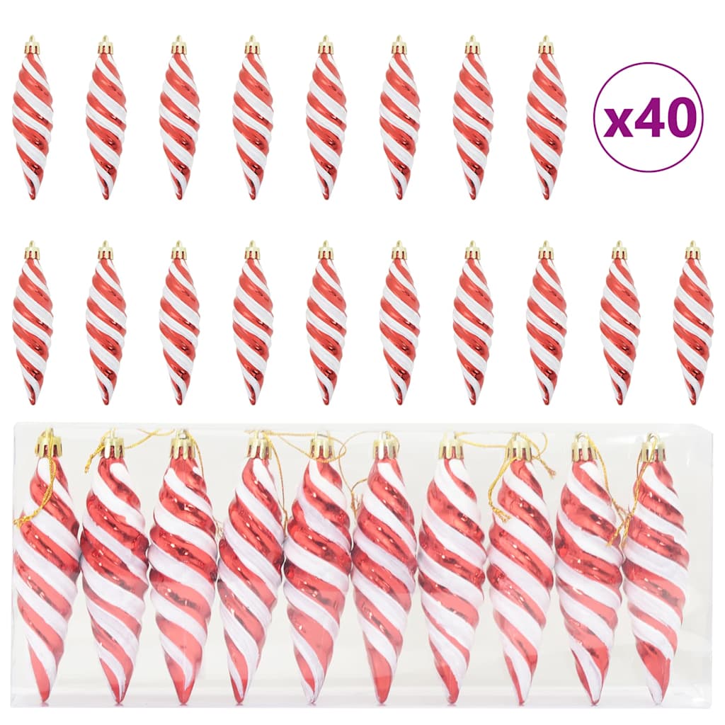 Palla a spirale di Natale 40 pcs Rosso Plastica