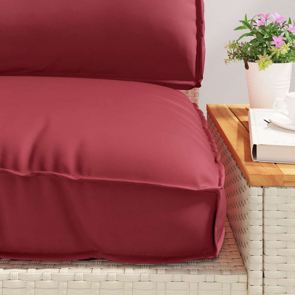 Set di Cuscini 3 pcs Rosso Vino Tessuto Oxford