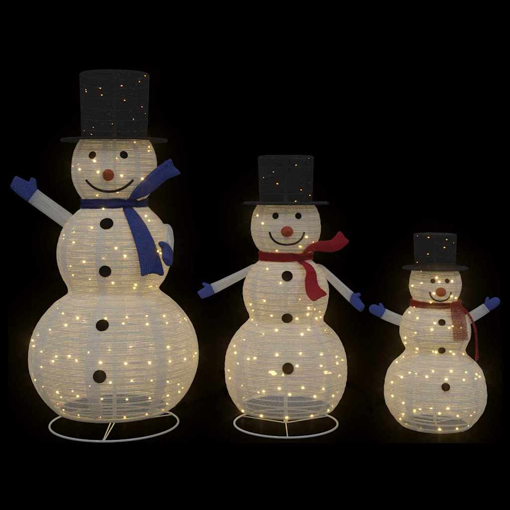 Famiglia di Pupazzi di Neve di Natale 3 pcs Bianco caldo