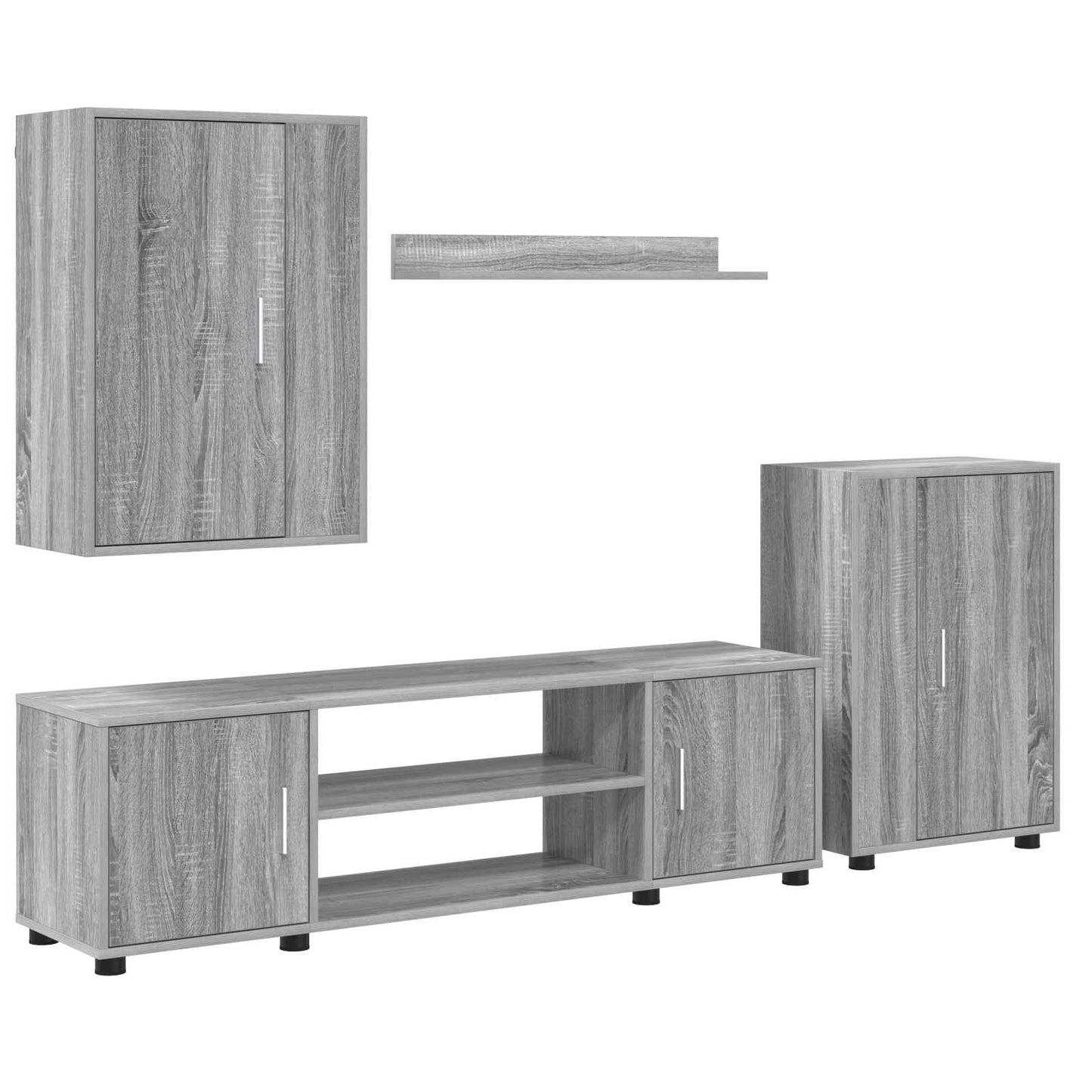 Set mobile TV 4 pcs Grigio Sonoma Legno multistrato