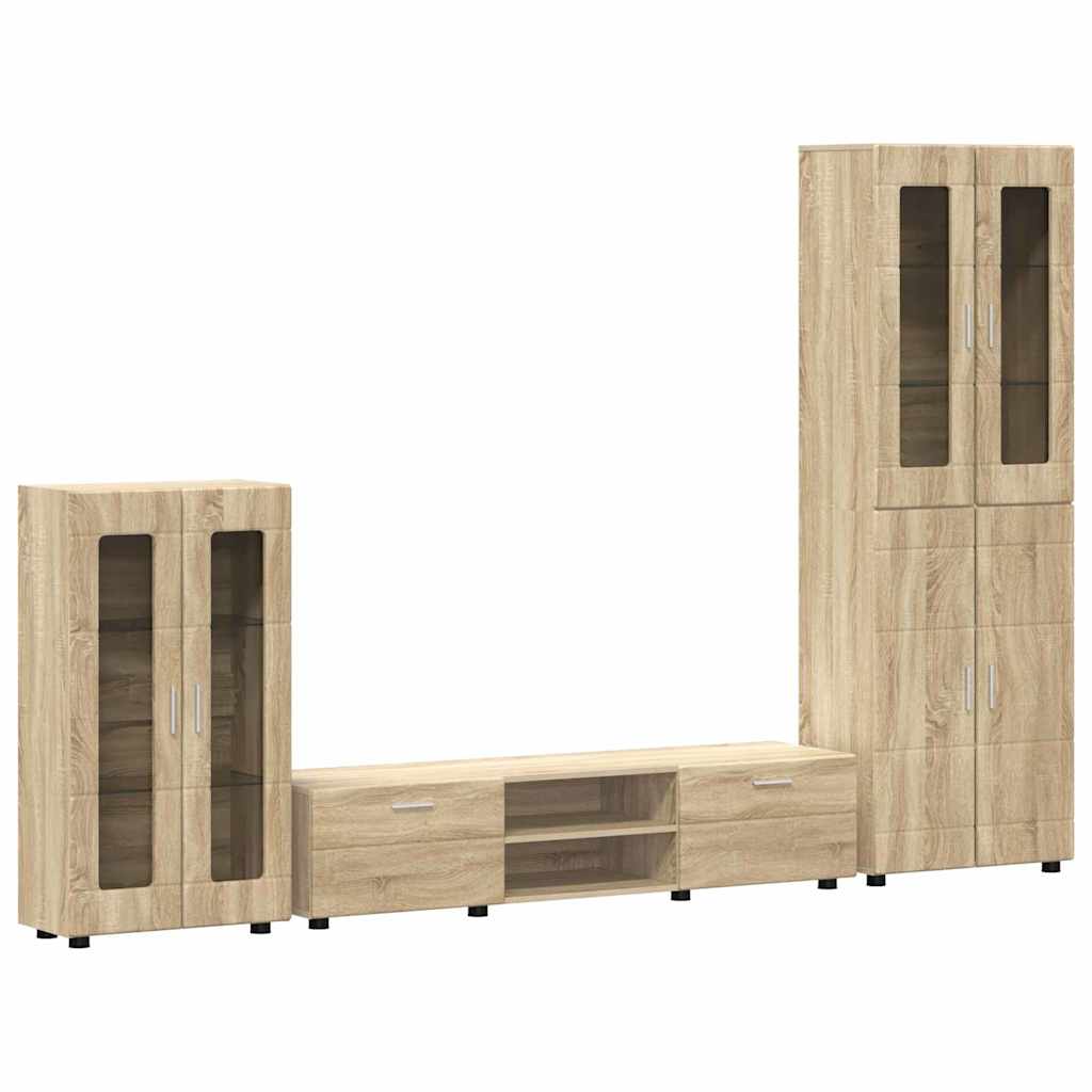 Set mobile TV con porta FLORIN Rovere Sonoma Legno multistrato