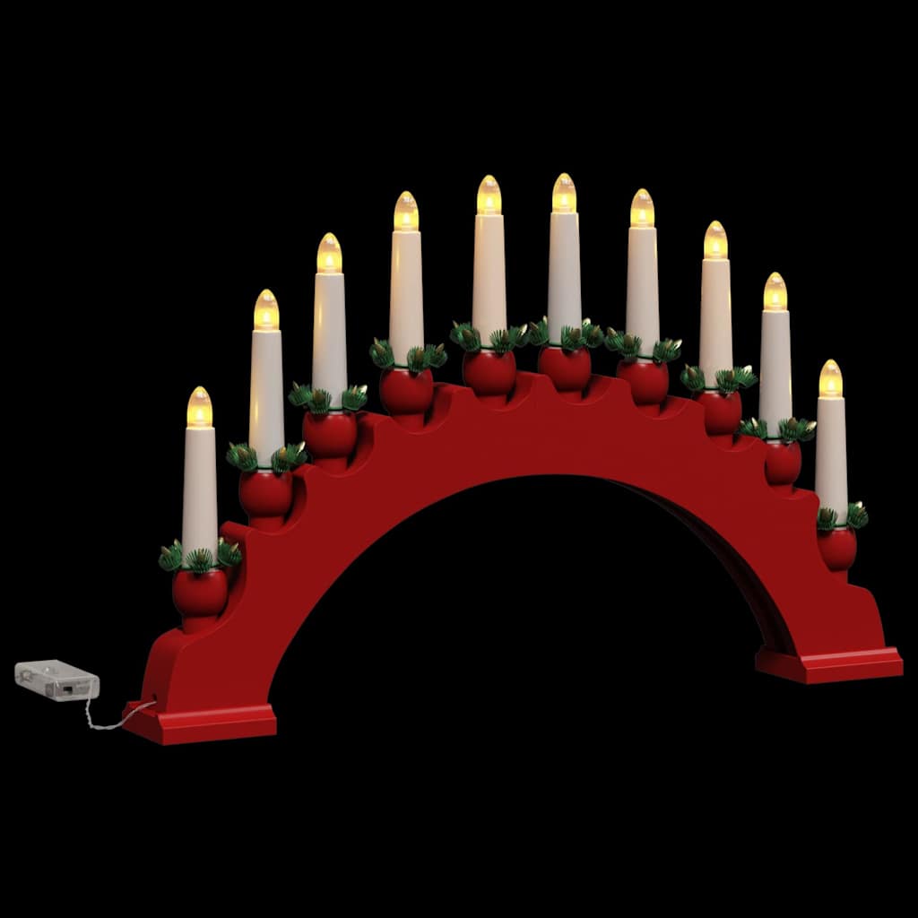 Arco di Candele di Natale con 10 Candele LED Rosso
