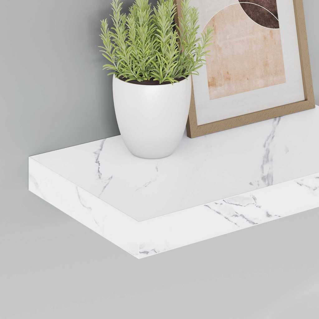 Scaffale da parete 2 pcs Marmo Bianco 40 x 23,5 x 4 cm