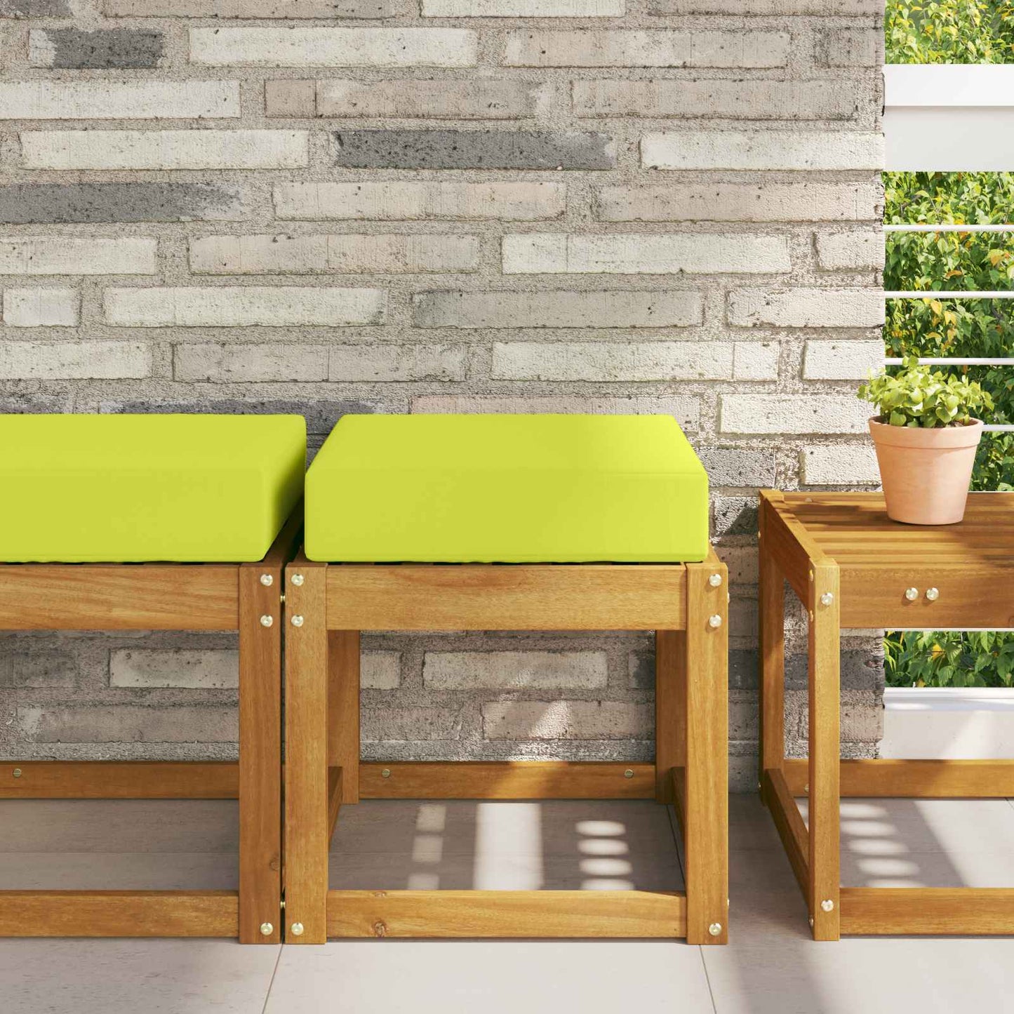 Cuscino da Sedia Esterno Verde 40 x 40 x 8 cm 100% Poliestere