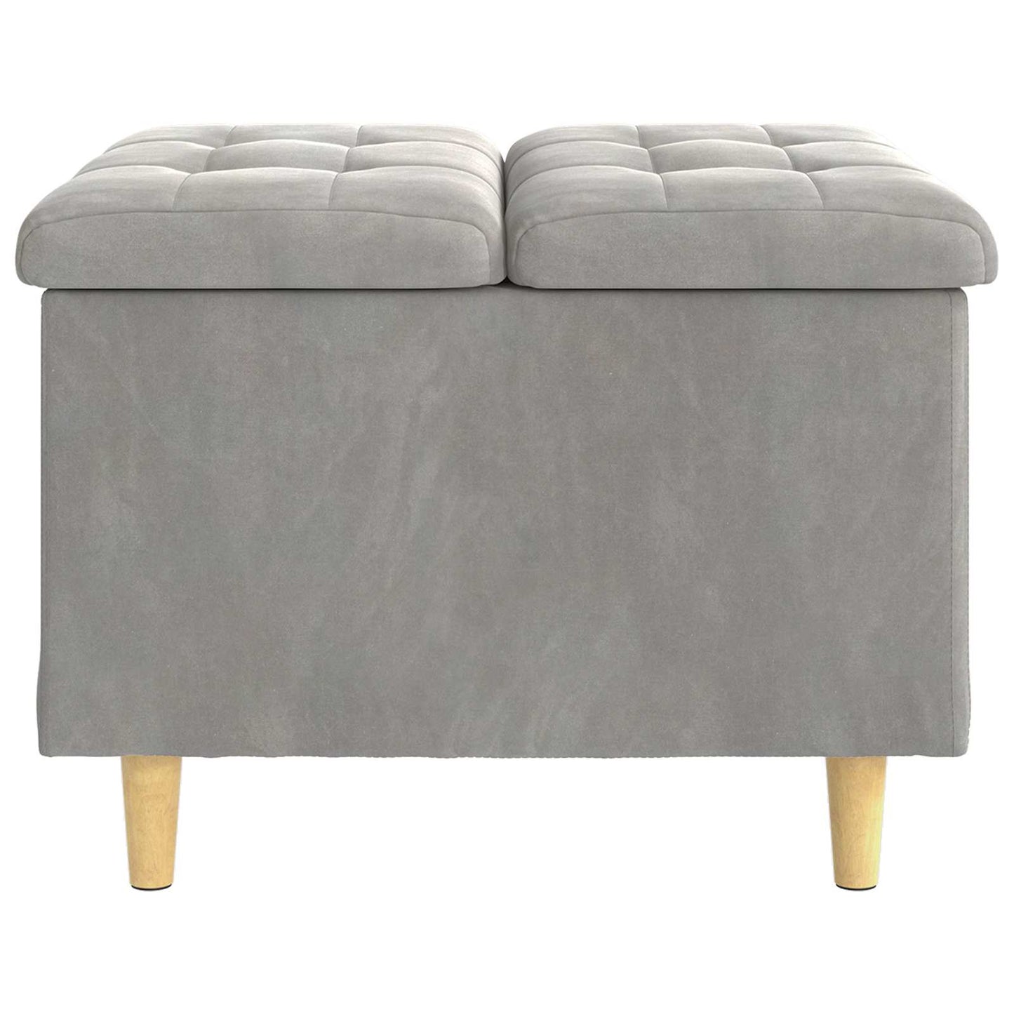 Pouf contenitore Grigio chiaro 60 x 60 x 45 cm Velluto