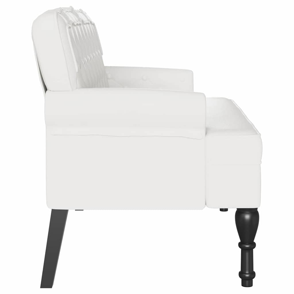 Panca Chesterfield Bianco 119,5 x 64,5 x 75 cm Pelle Sintetica