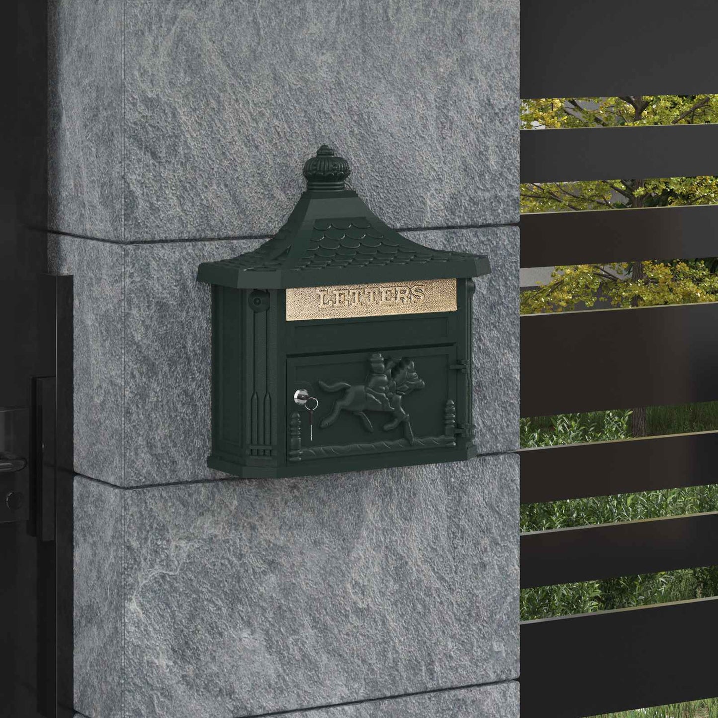 Cassetta Postale da Muro con porta Verde 40,5 x 16 x 45 cm