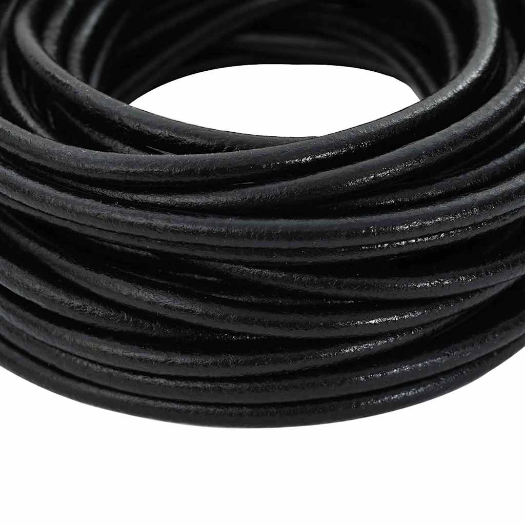 Cordino in Pelle Nero Ø5 mm x 50 m Pelle