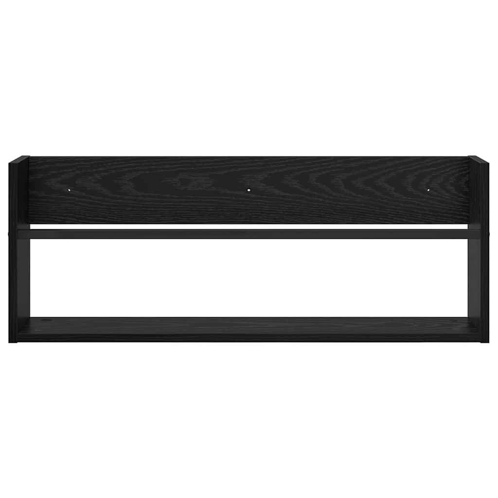 Scaffale per riviste Rovere Nero 80 x 12 x 30 cm