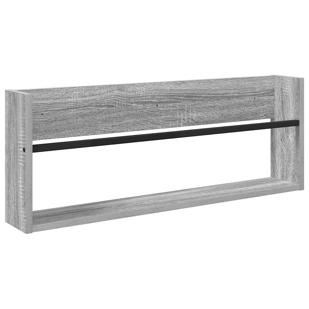 Scaffale per riviste 2 pcs Grigio Sonoma 80 x 12 x 30 cm