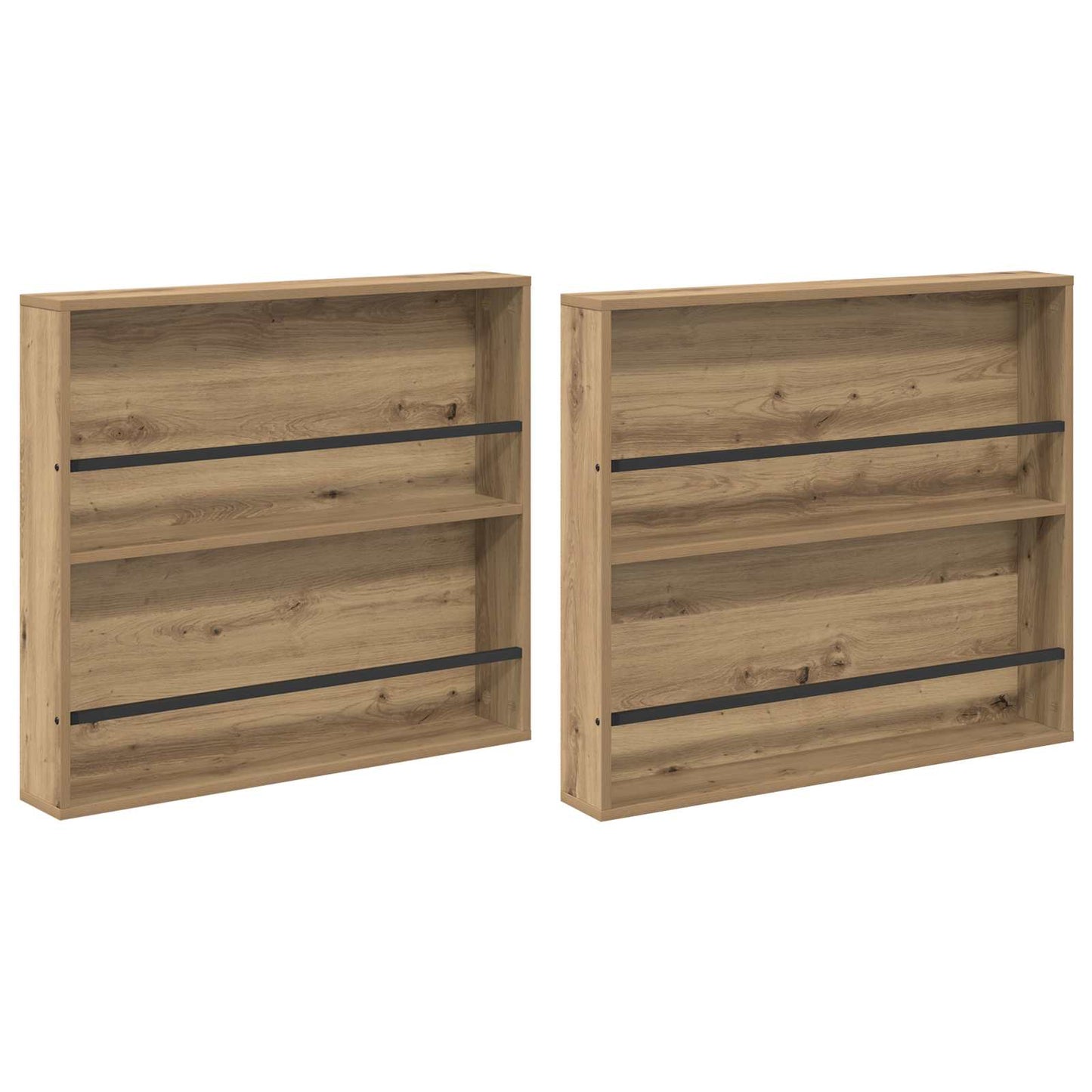 Scaffale per riviste 2 pcs Rovere artigianale 80 x 12 x 70 cm