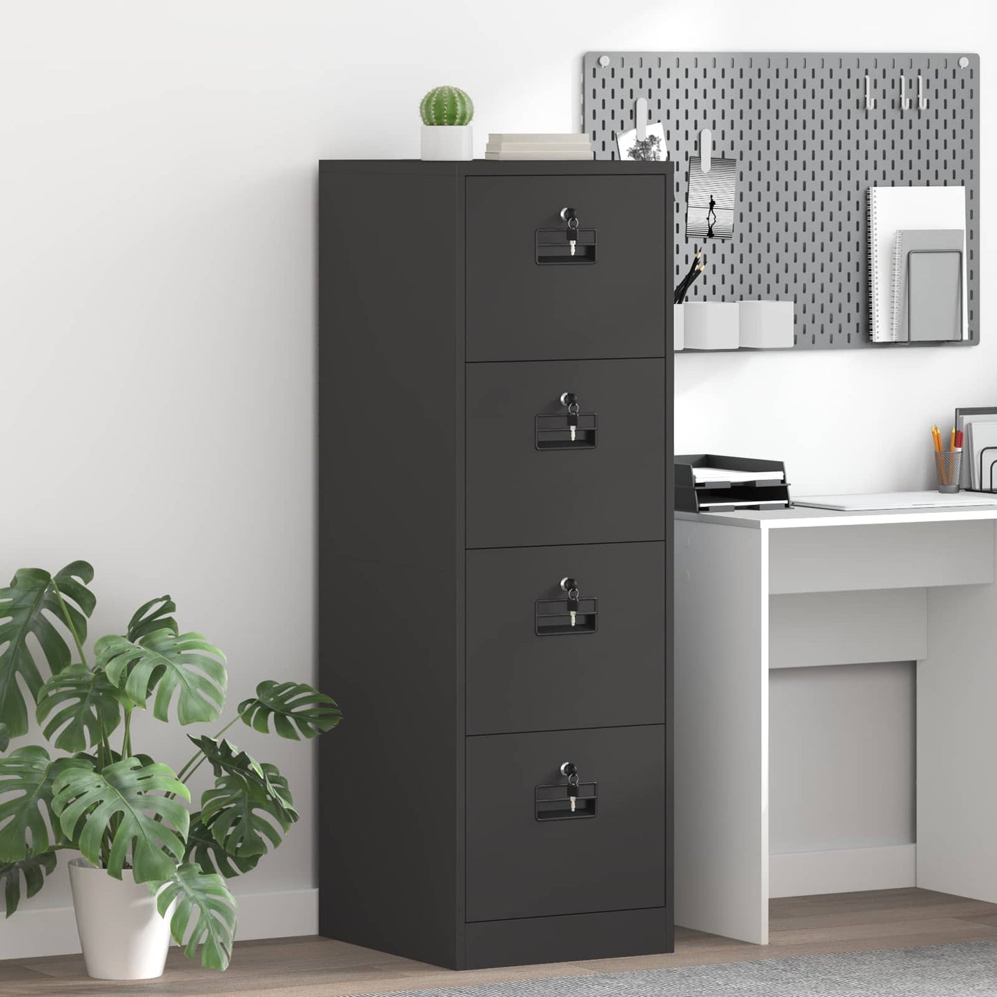 Armadio per File con cassetto 2 pcs Nero 44 x 50 x 139 cm