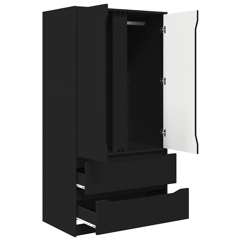 Armadietto Nero 79,5 x 49 x 156 cm Legno ingegnerizzato