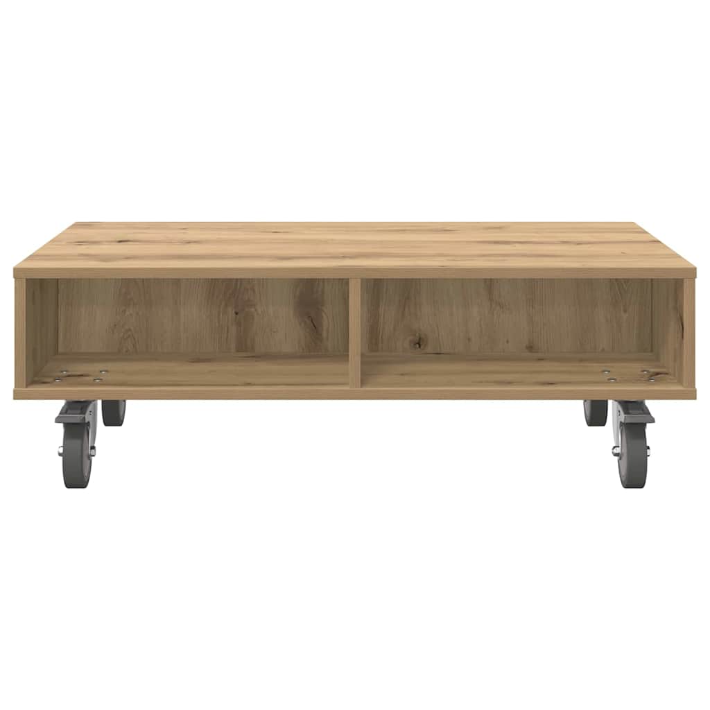 Tavolino con Ruote Rovere artigianale 90 x 50 x 30 cm